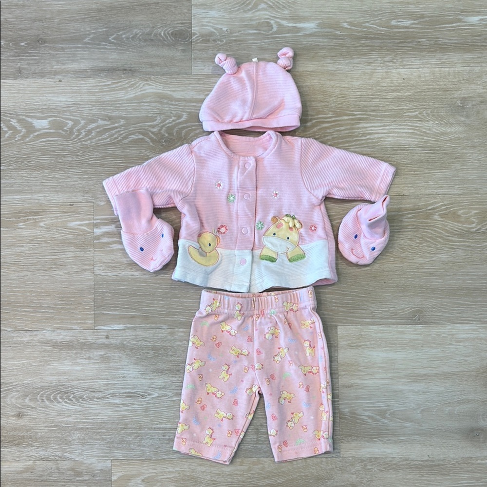Tapioca by Little Me Pink Matching Set with Embroidery